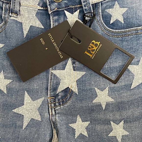 RESTOCKED! L & B Star Print Distressed Jean/Shorts - Picture 14 of 16